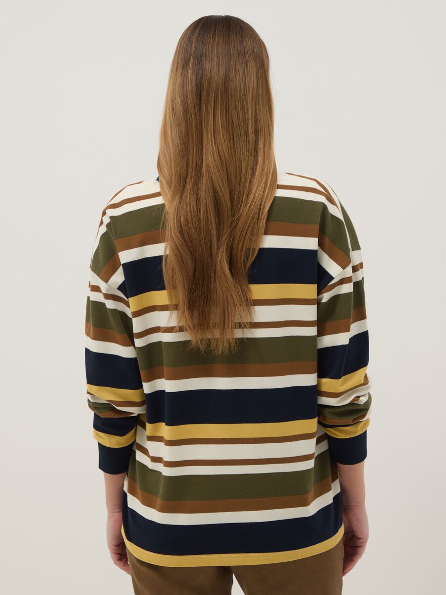 Multicolour maternity long-sleeve polo in stretch cotton_2