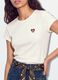 White pure cotton crew-neck T-shirt with heart print_4