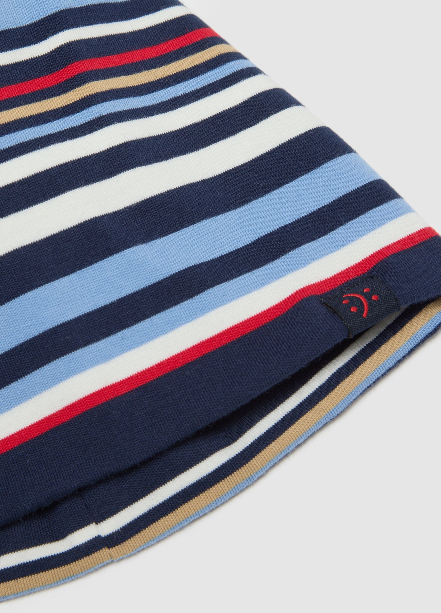 Multicoloured striped stretch cotton hat for boys