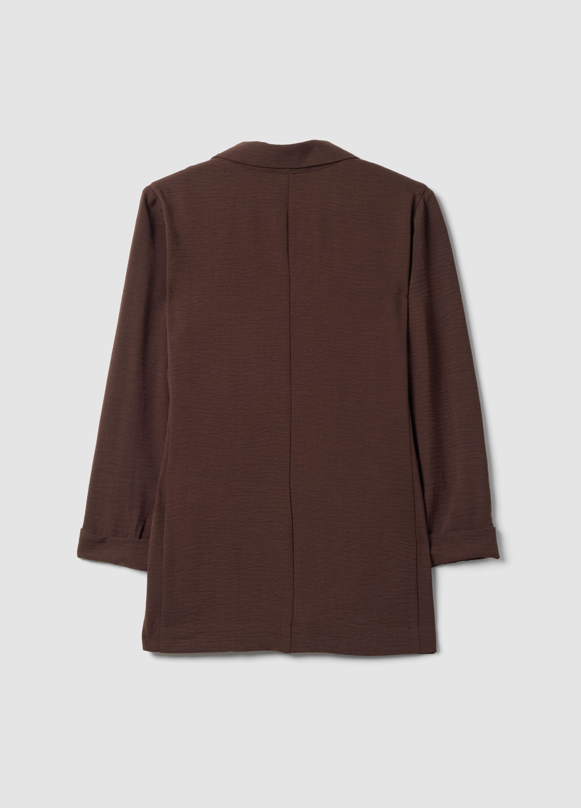 Brown regular-fit blazer with classic lapel