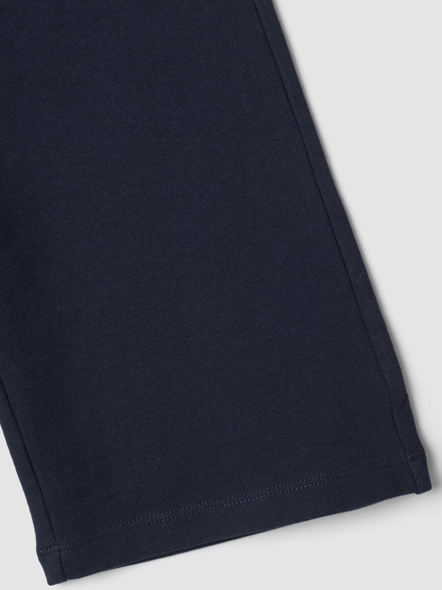 Blue pure cotton wide-leg trousers_3