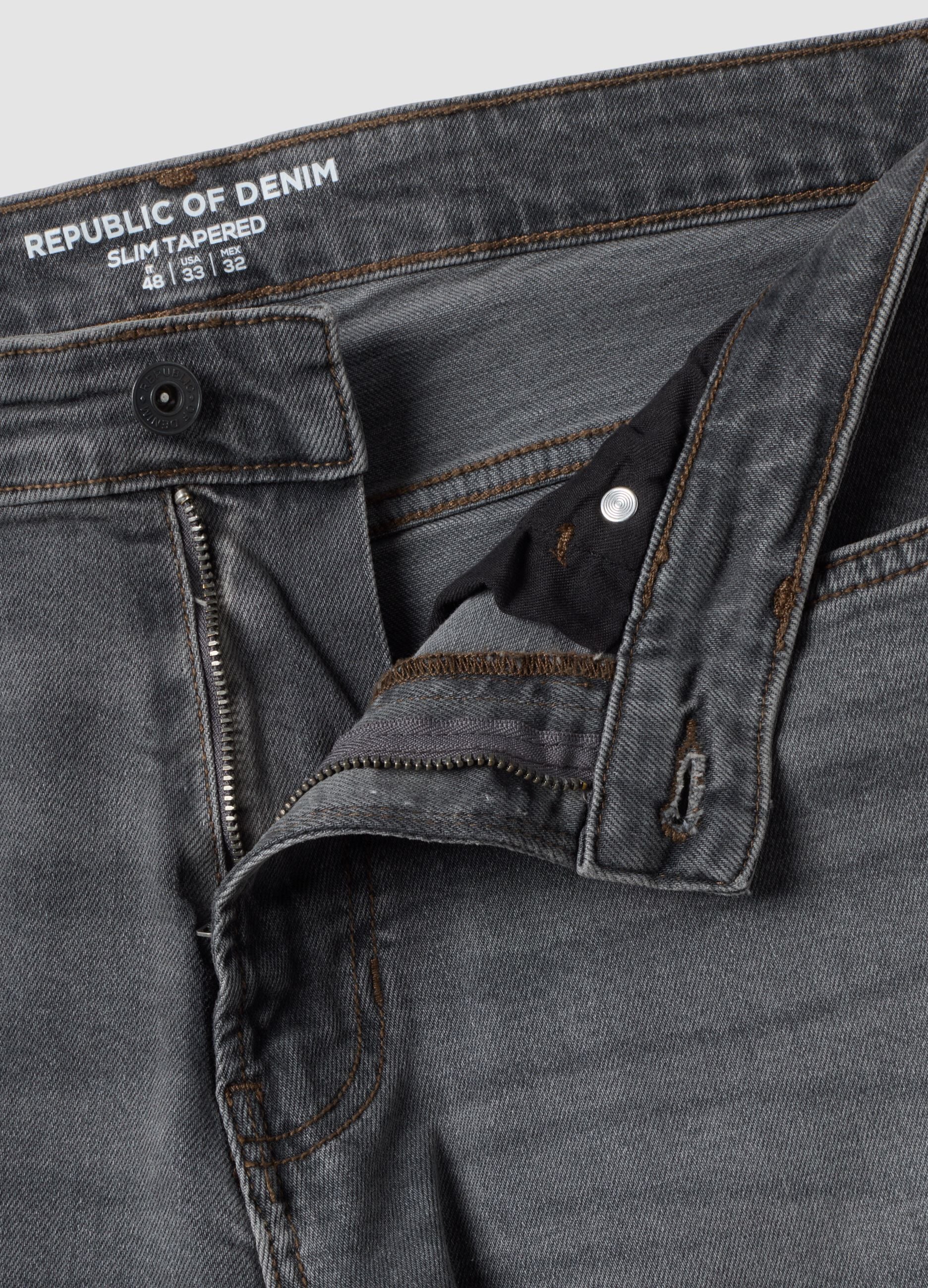 Grey slim-fit stretch cotton jeans