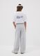 Grey wide-leg trousers in a cotton-viscose blend for girls_1