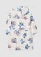 White 100% cotton girls&rsquo; bathrobe with Lilo & Stitch pattern_1