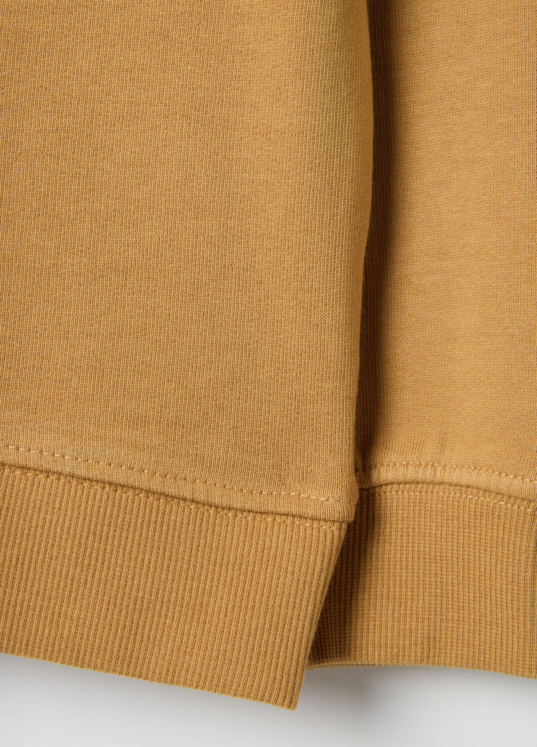 Brown crew neck cotton sweatshirt for children in over fit