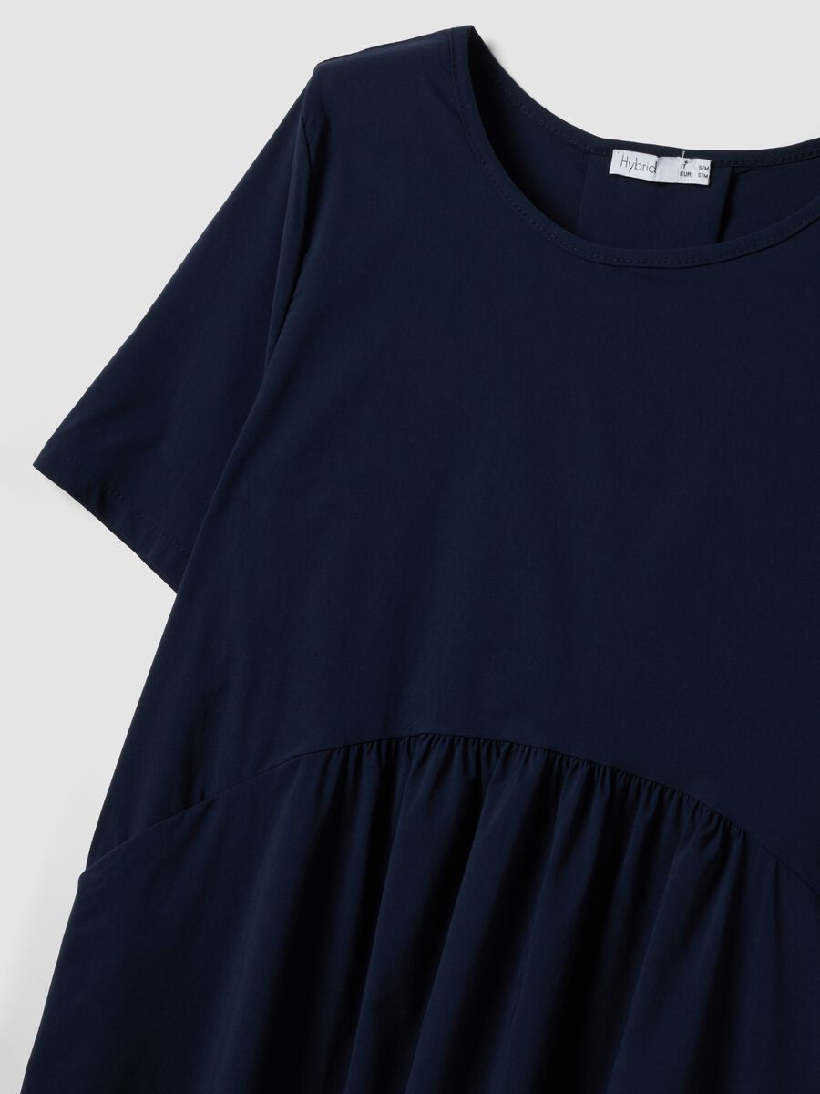 Blue midi dress in stretch viscose, regular fit_5