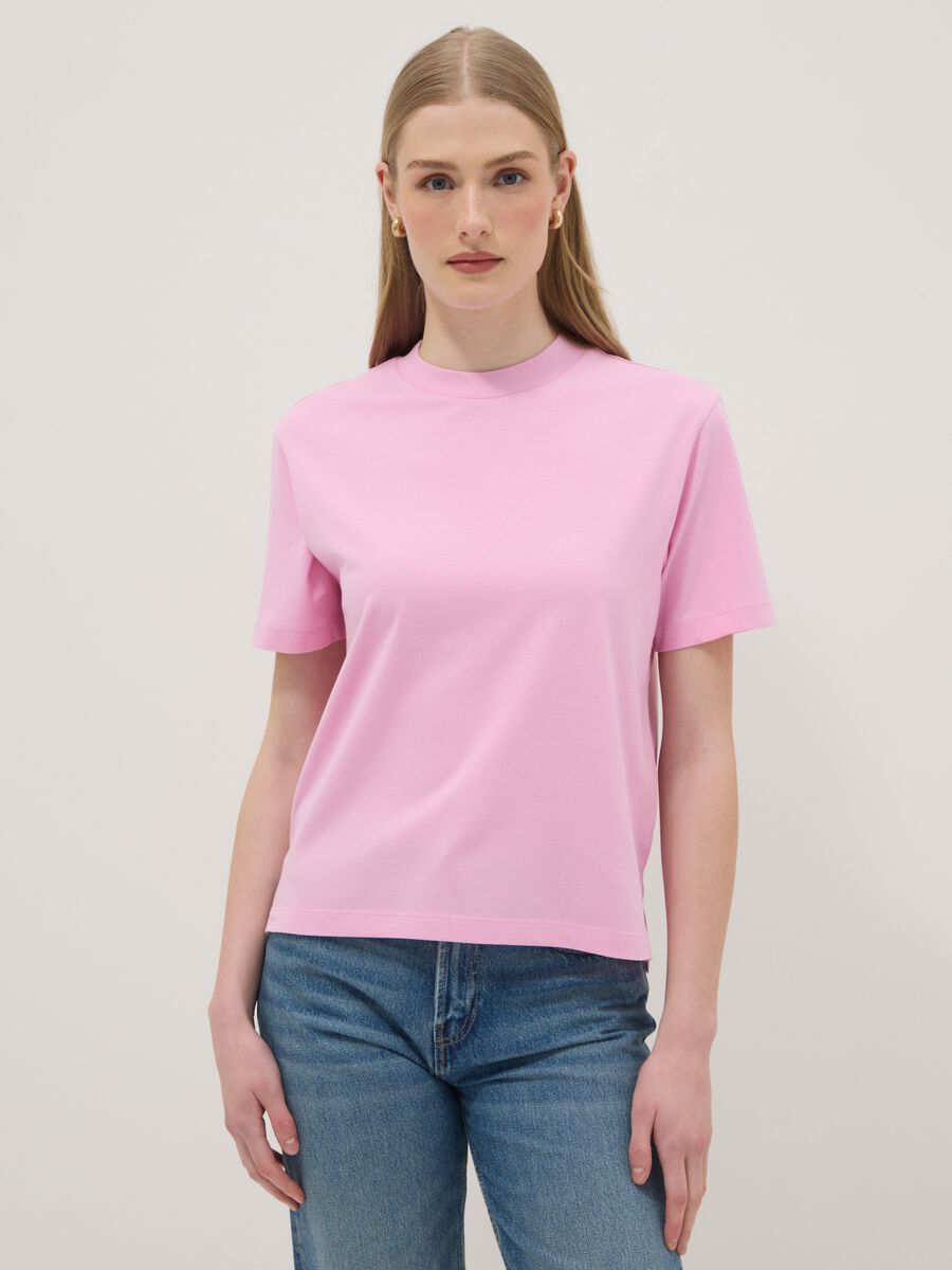 Pink pure cotton regular-fit T-shirt_1