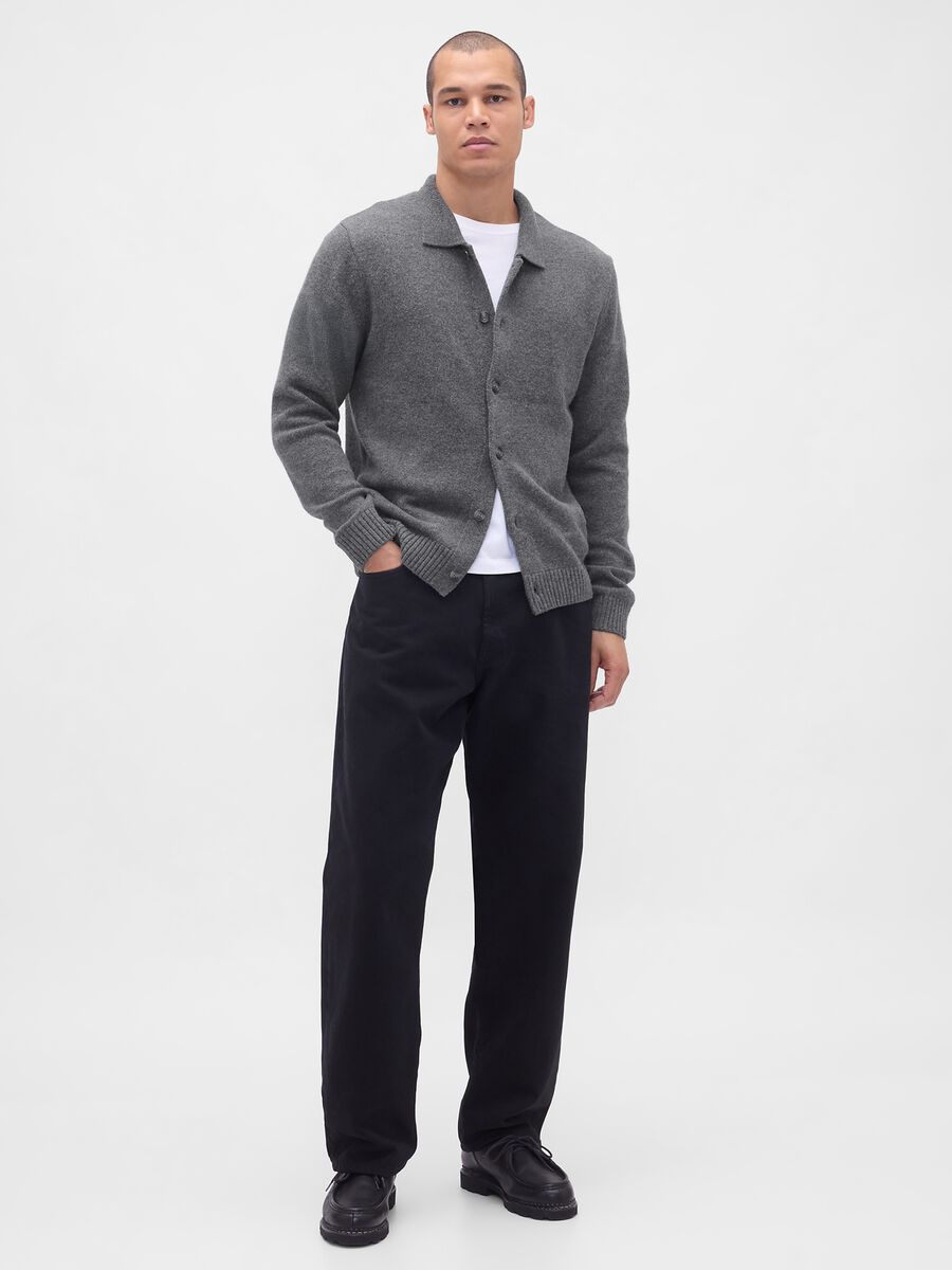 Grey cardigan in wool and polyamide_2
