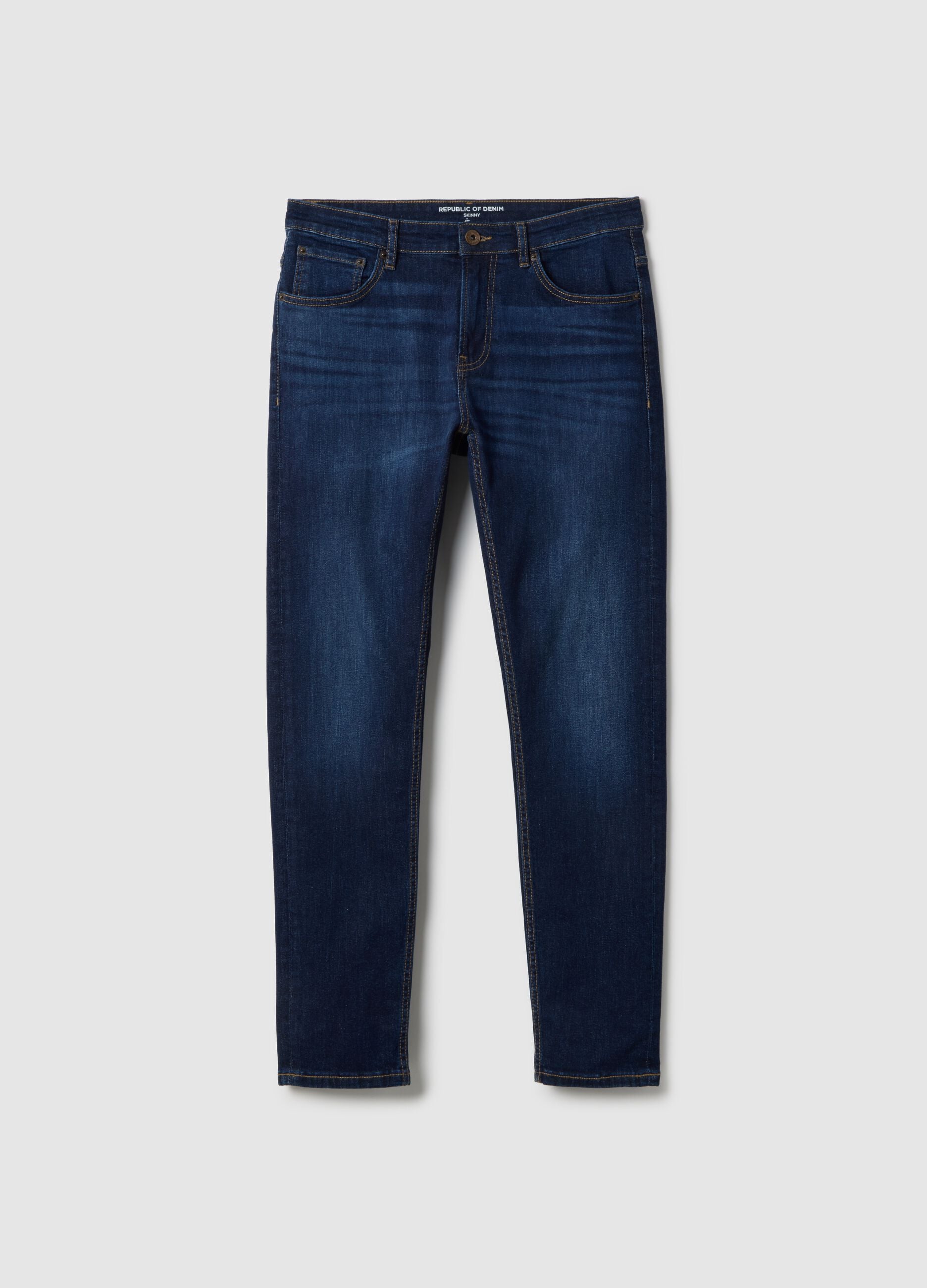 Blue skinny fit stretch cotton jeans