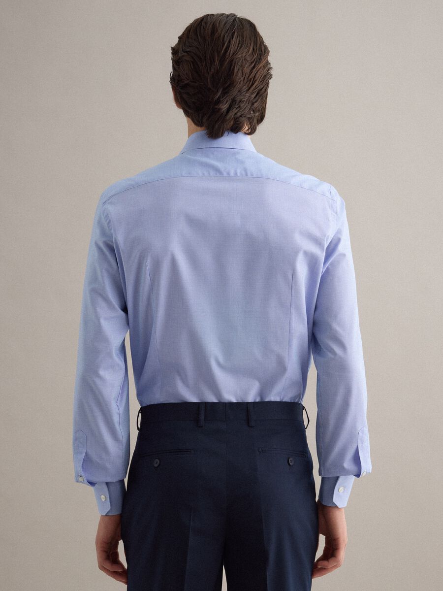 Camicia in puro cotone azzurra slim fit_2