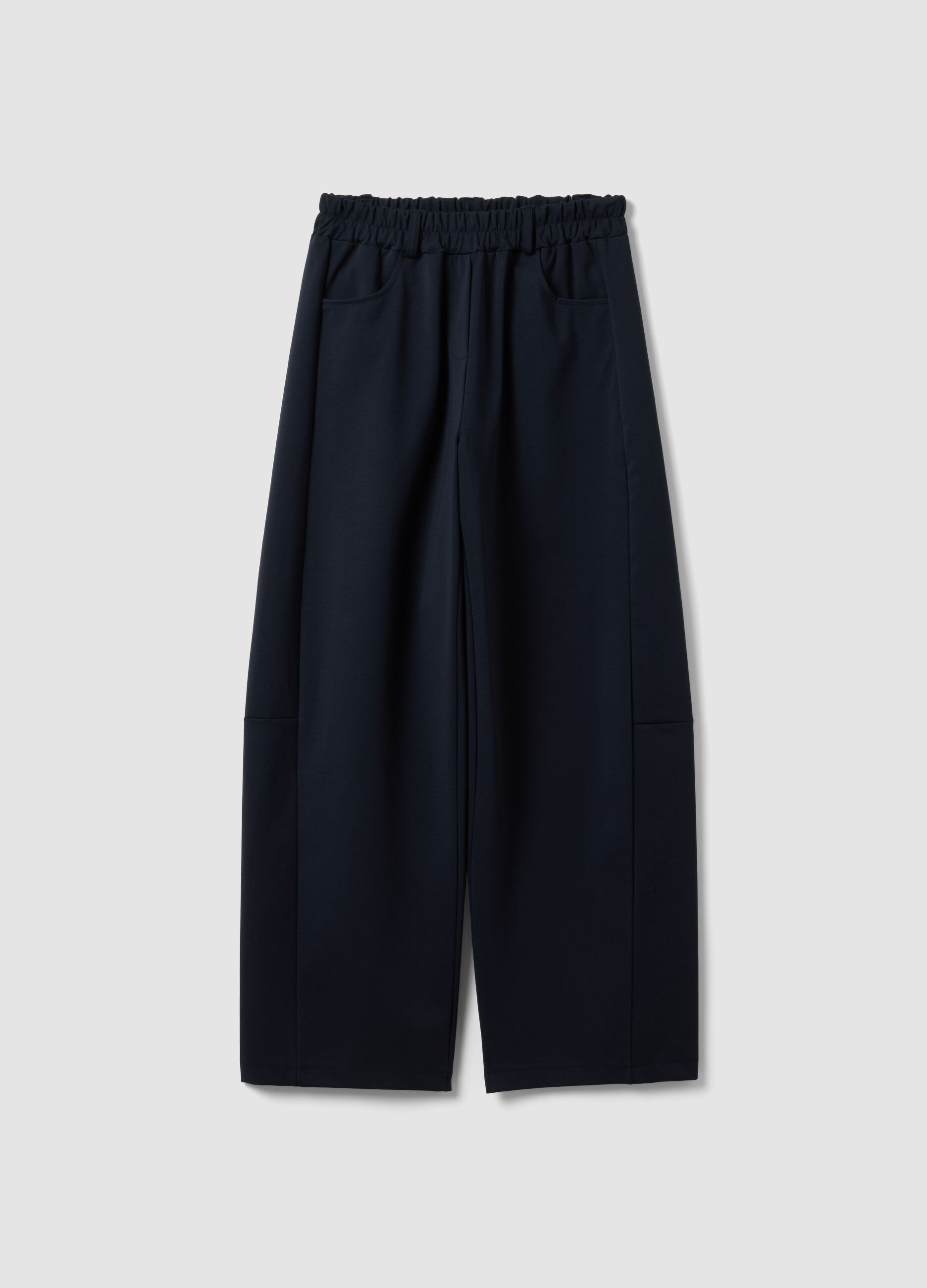 Blue stretch cotton trousers