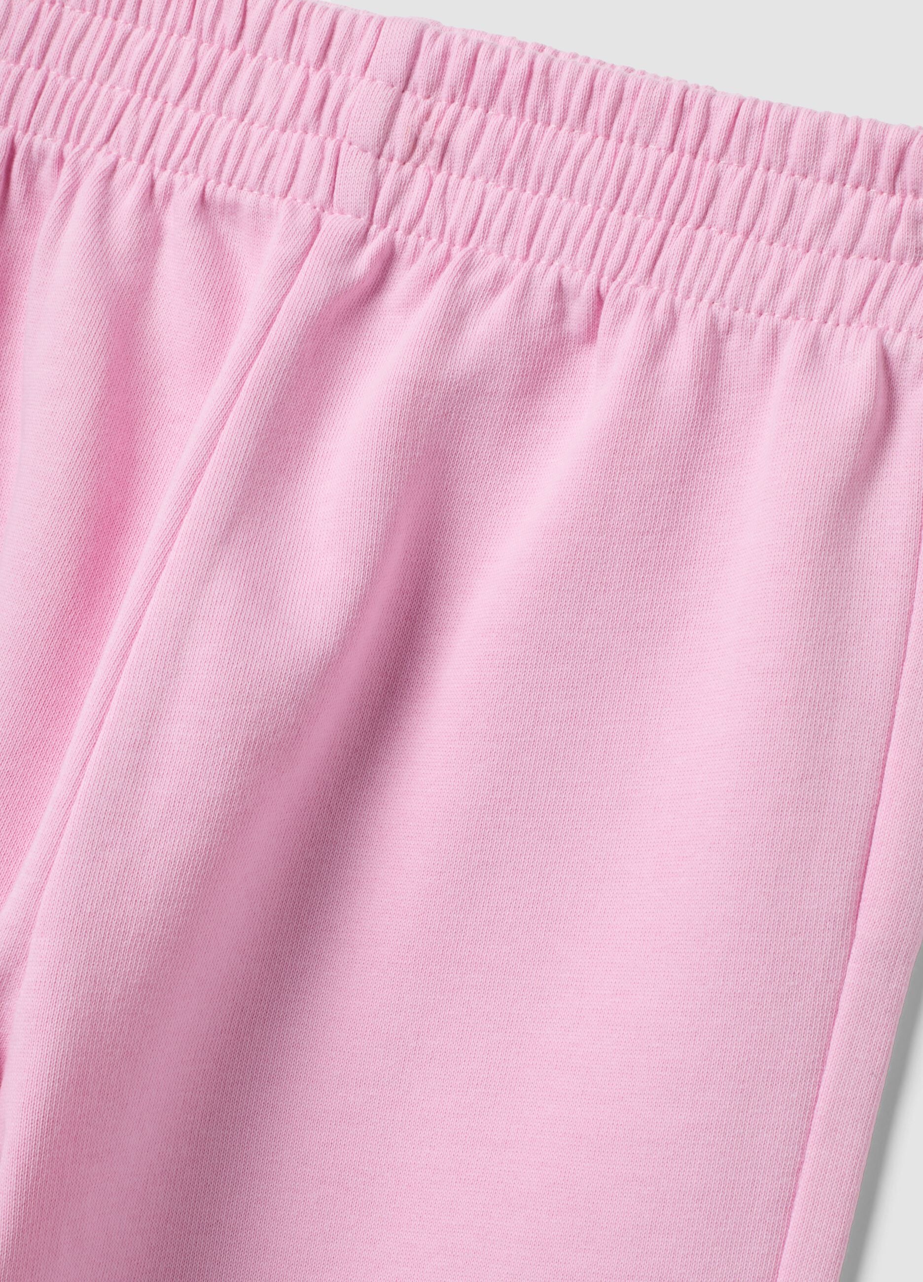 Pink pure cotton regular-fit joggers for girls