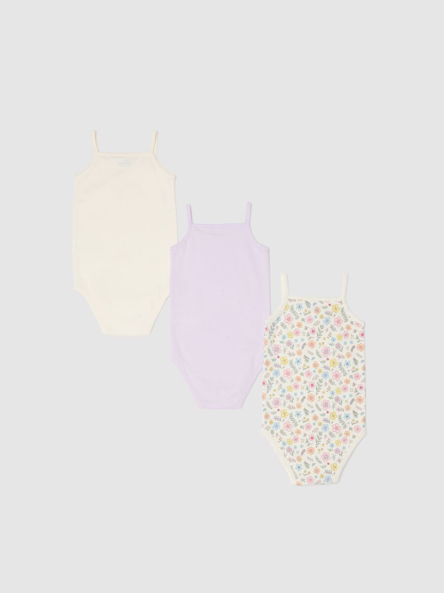 Tripack body in puro cotone multicolor da neonata_1