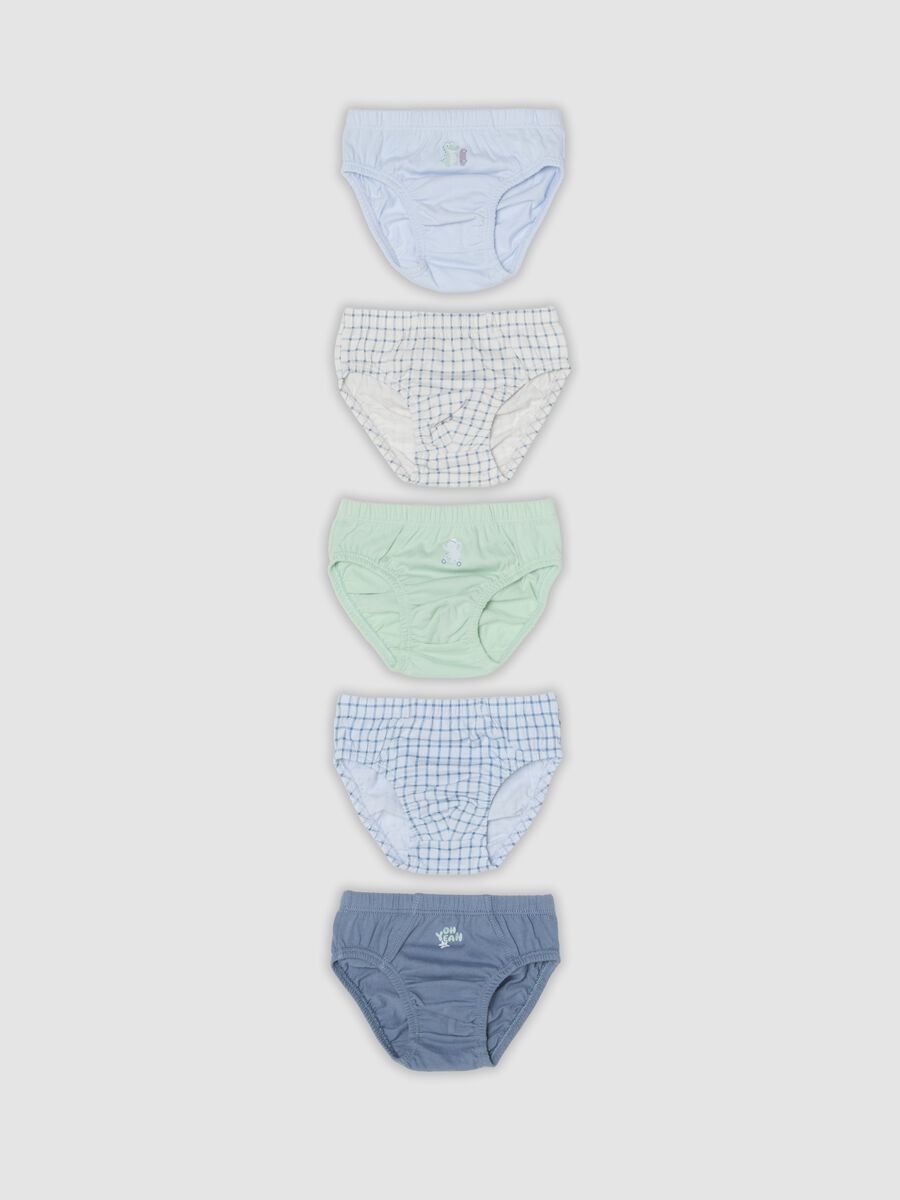 Pack of 5 multicoloured pure organic cotton briefs for baby_0