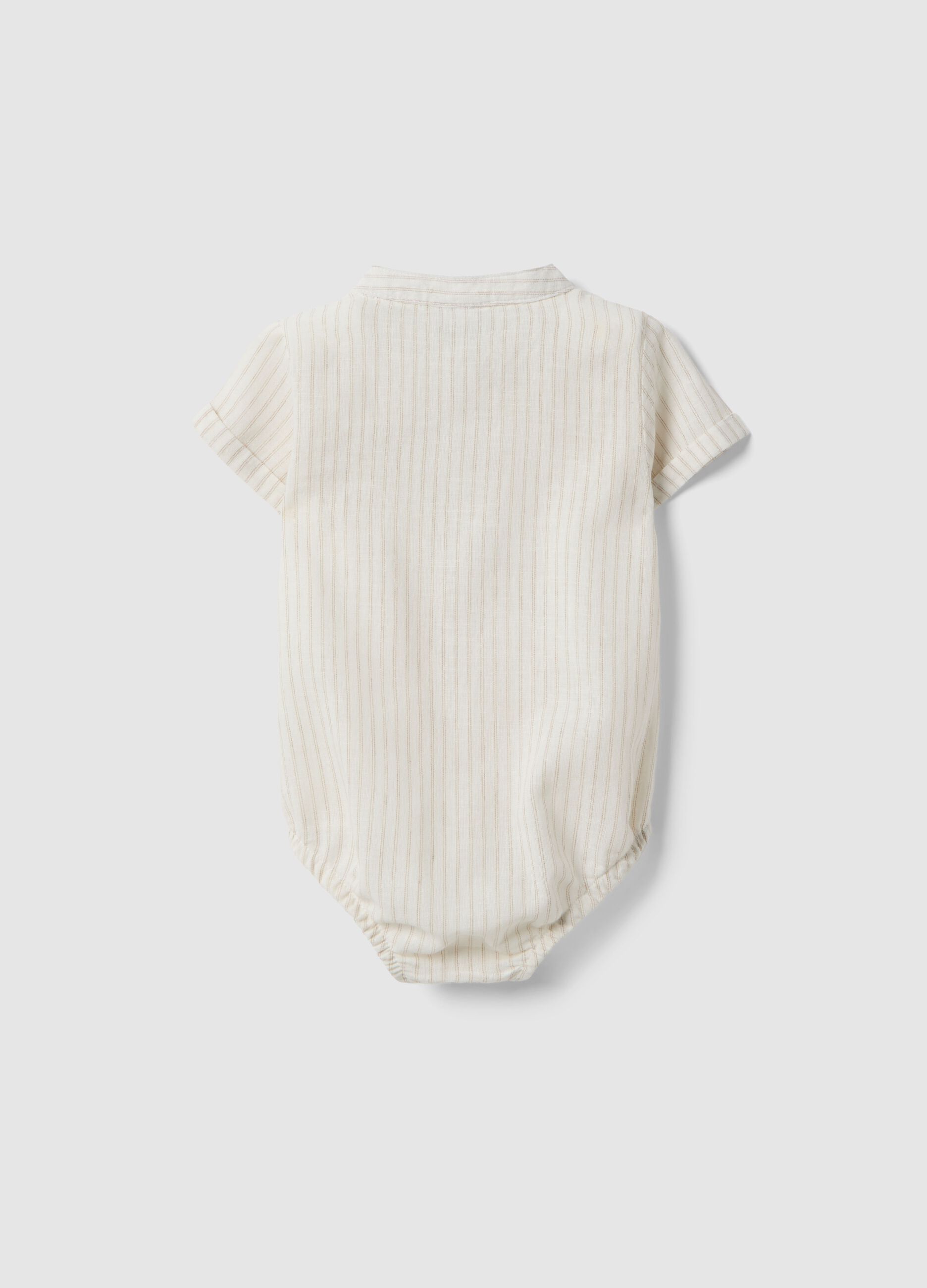 Beige body in linen and cotton blend
