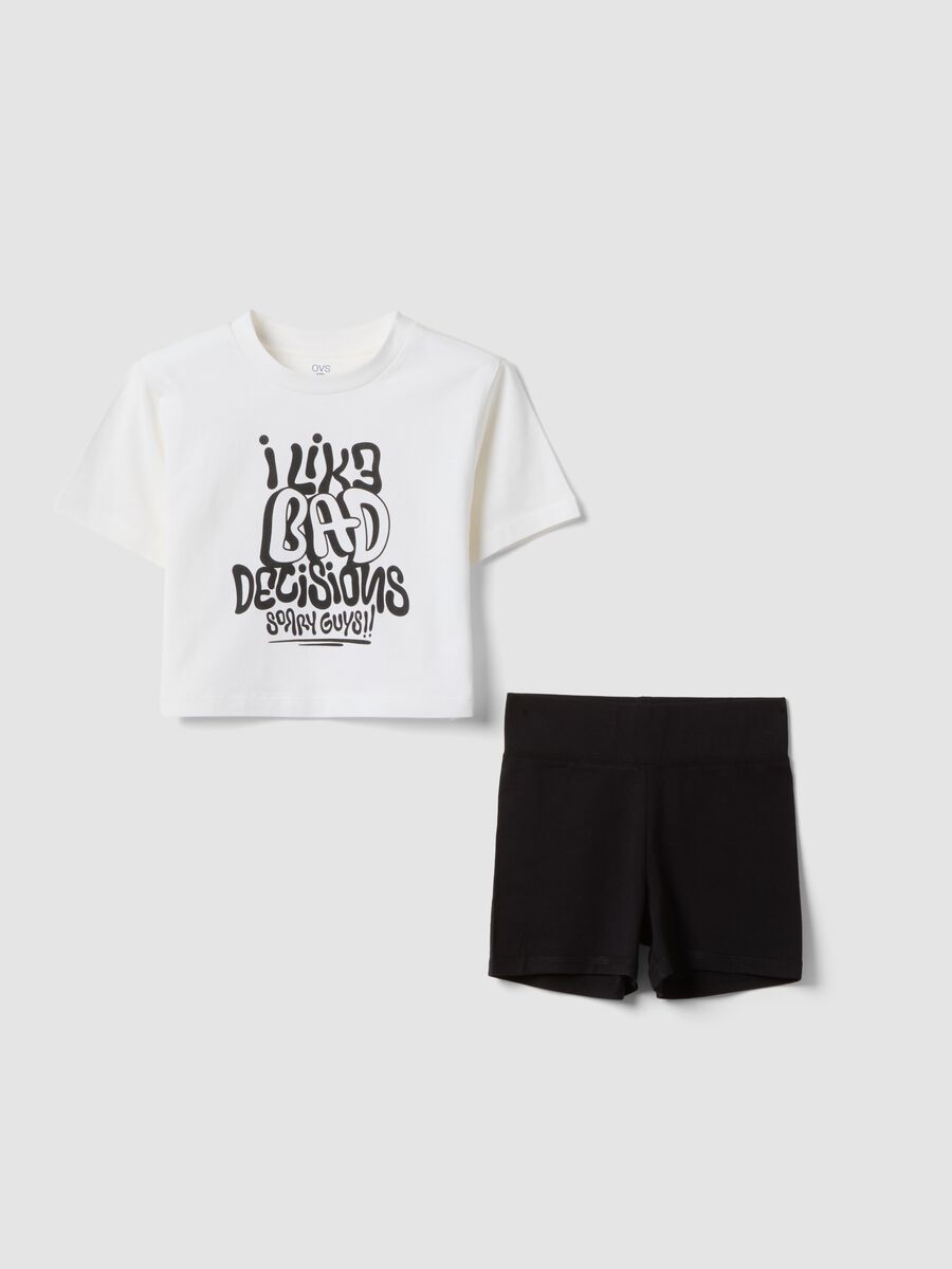 White organic cotton set with T-shirt and shorts_3