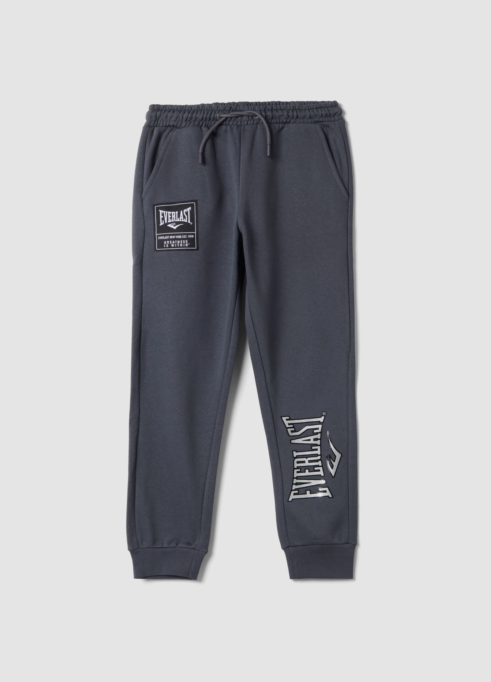 Blue cotton-blend track trousers