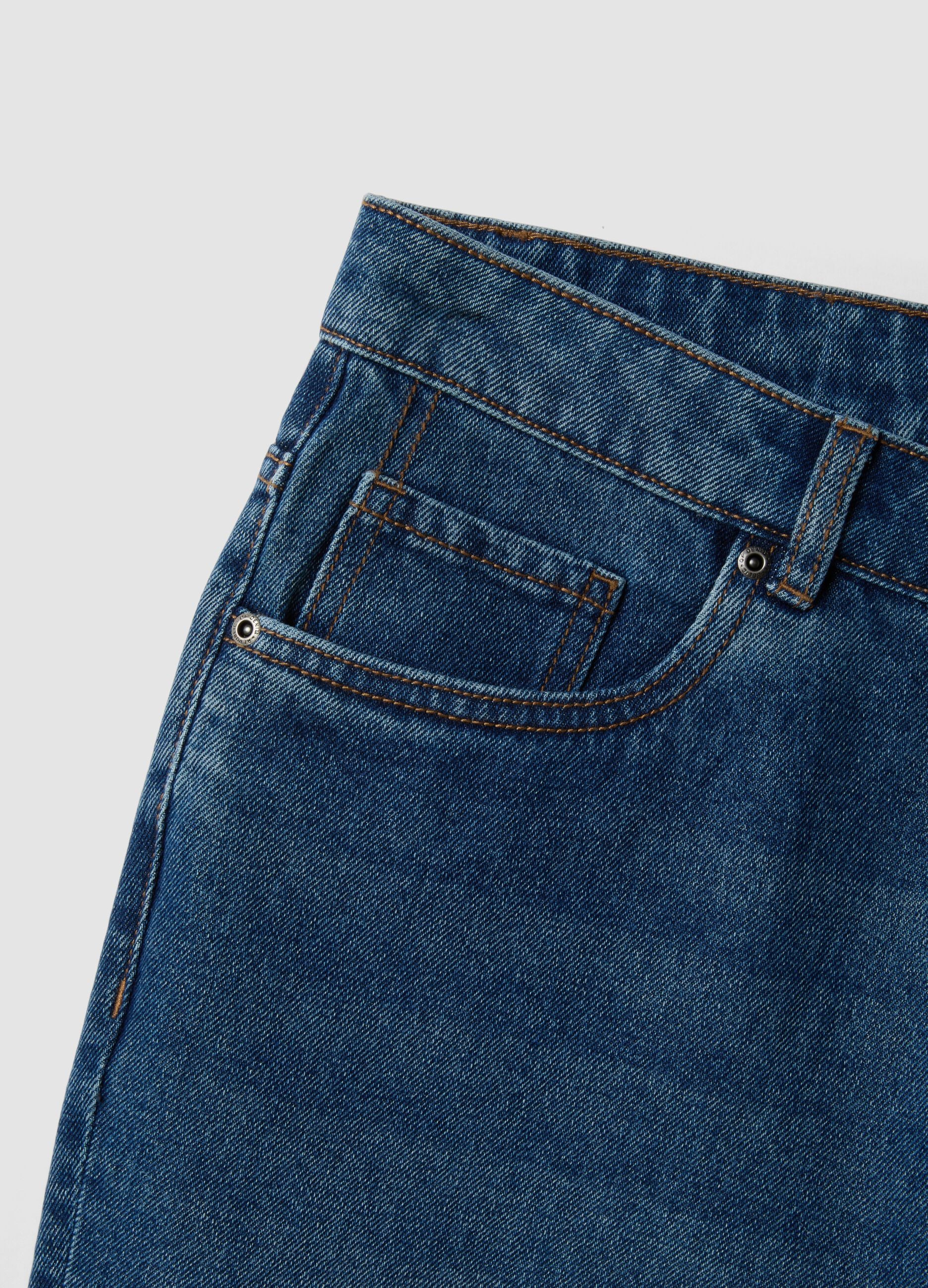 Blue denim slim-fit jeans in cotton and viscose blend