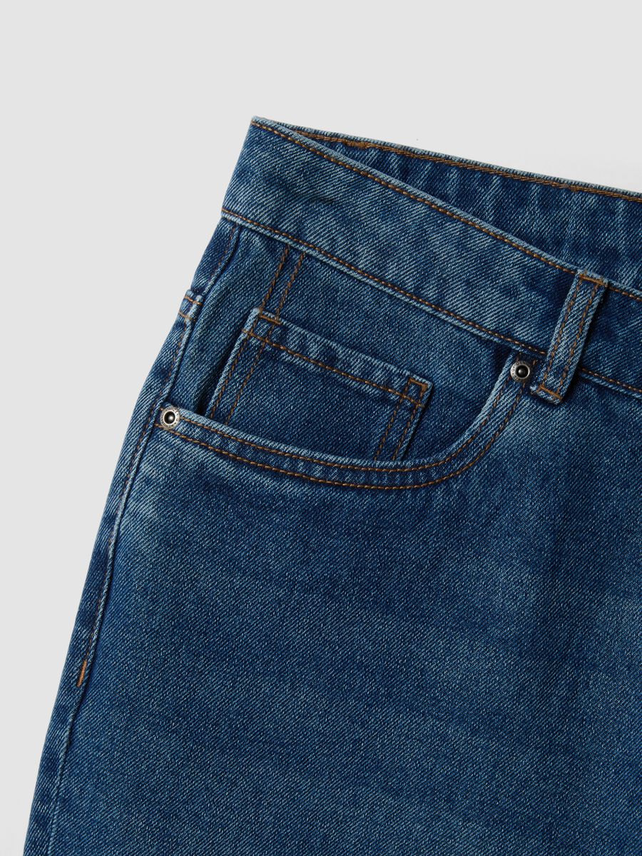 Blue denim slim-fit jeans in cotton and viscose blend_1