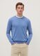 Azure crew neck pullover in regular fit cotton blend_0