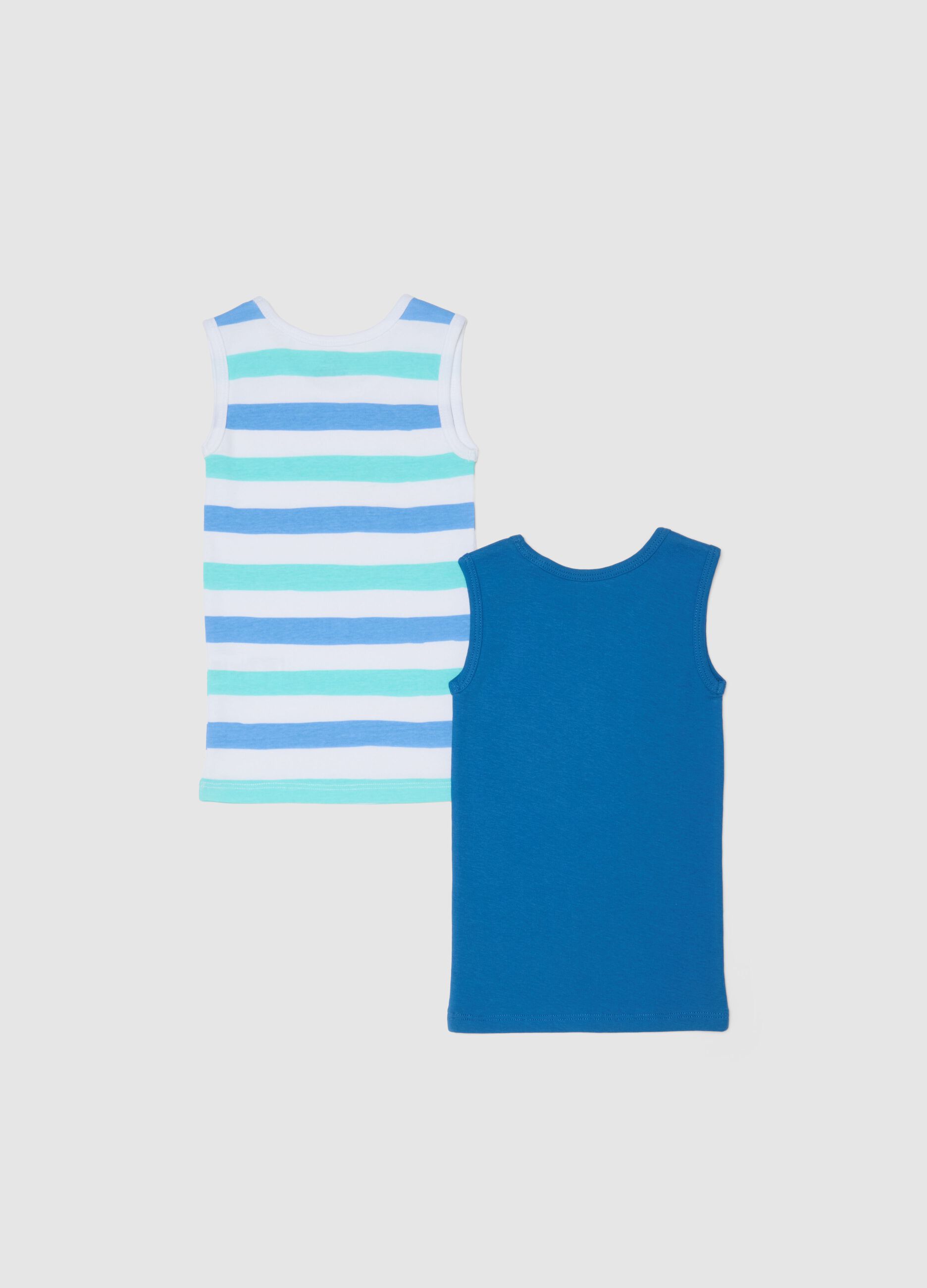 Twin pack multicolour pure cotton vests for newborns regular fit