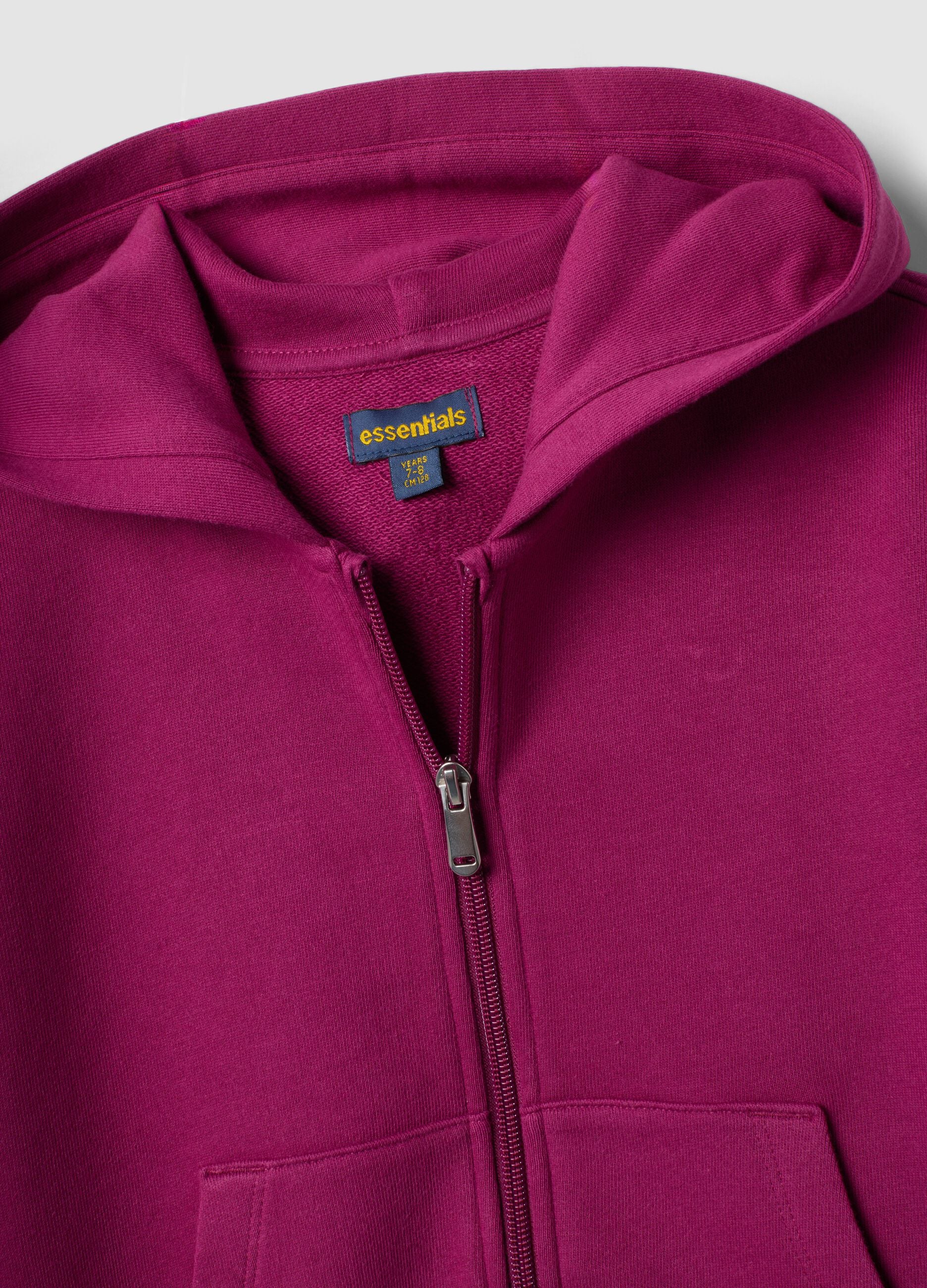Purple pure cotton hooded sweatshirt
