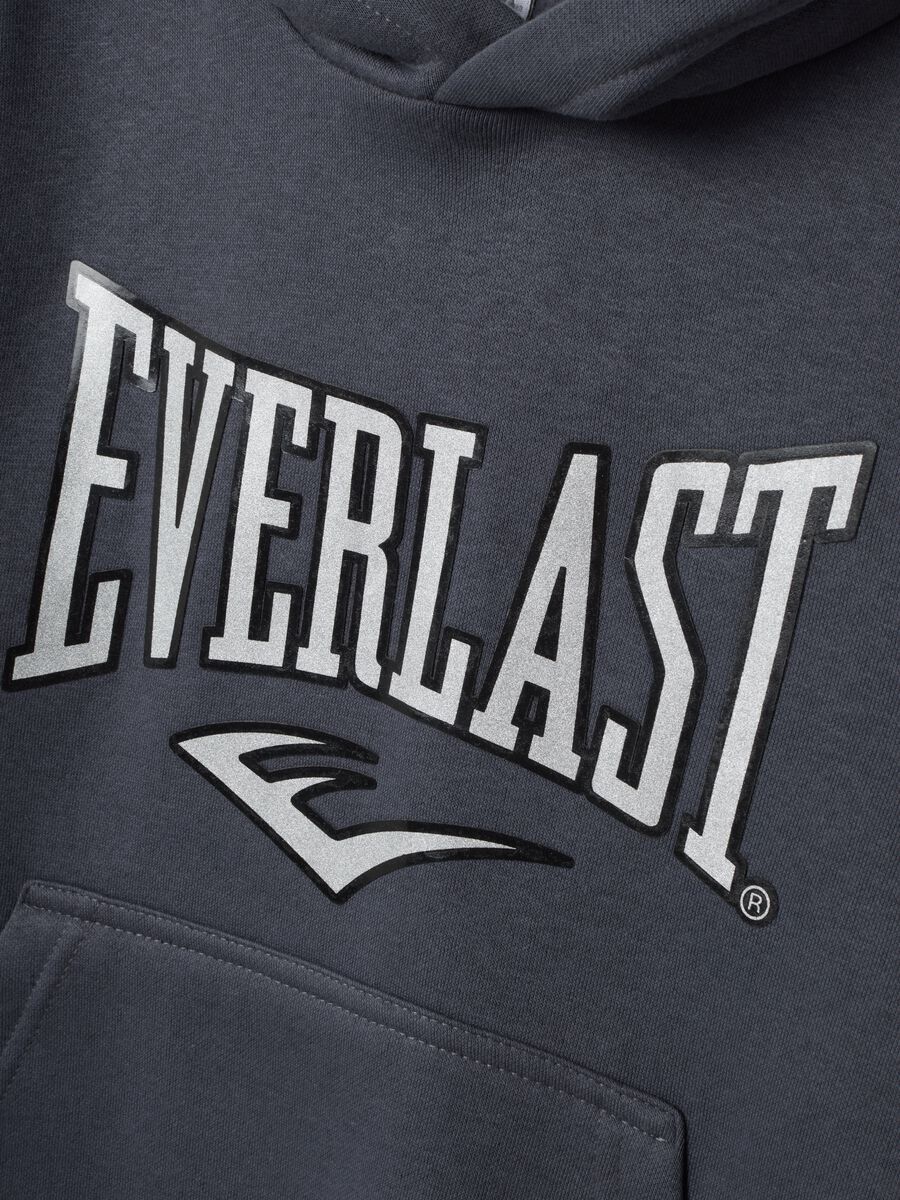 Blue cotton-blend hoodie with front kangaroo pocket_1