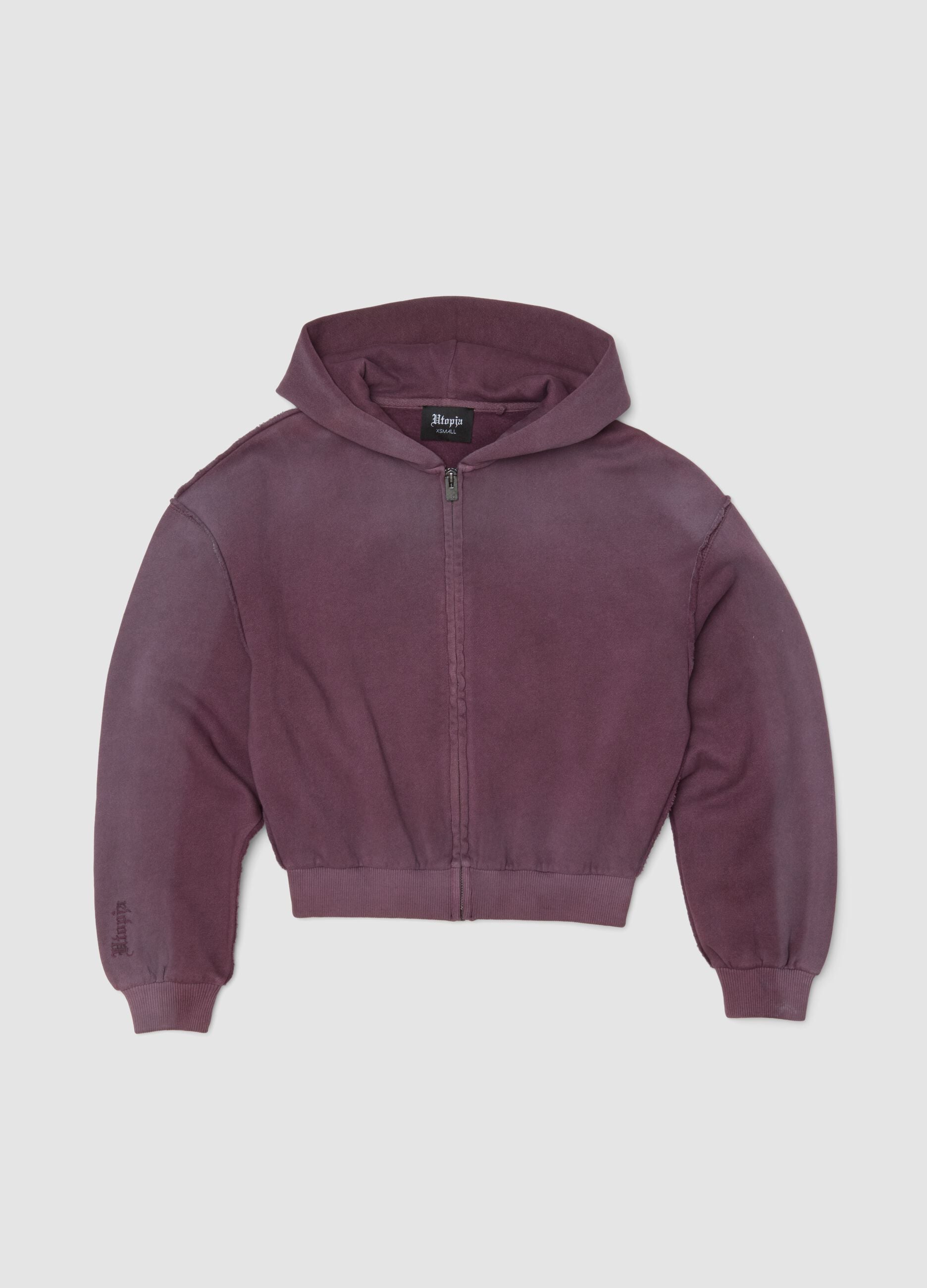 Sunfaded Full-Zip Hoodie Burgundy