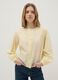 Beige pure cotton regular fit shirt with buttons and rounded collar_0