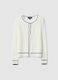 White viscose blend regular fit cardigan with buttons_4
