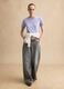 Purple short-sleeved cotton blend T-shirt regular fit_1