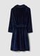Long blue dressing gown with belt and pockets_2