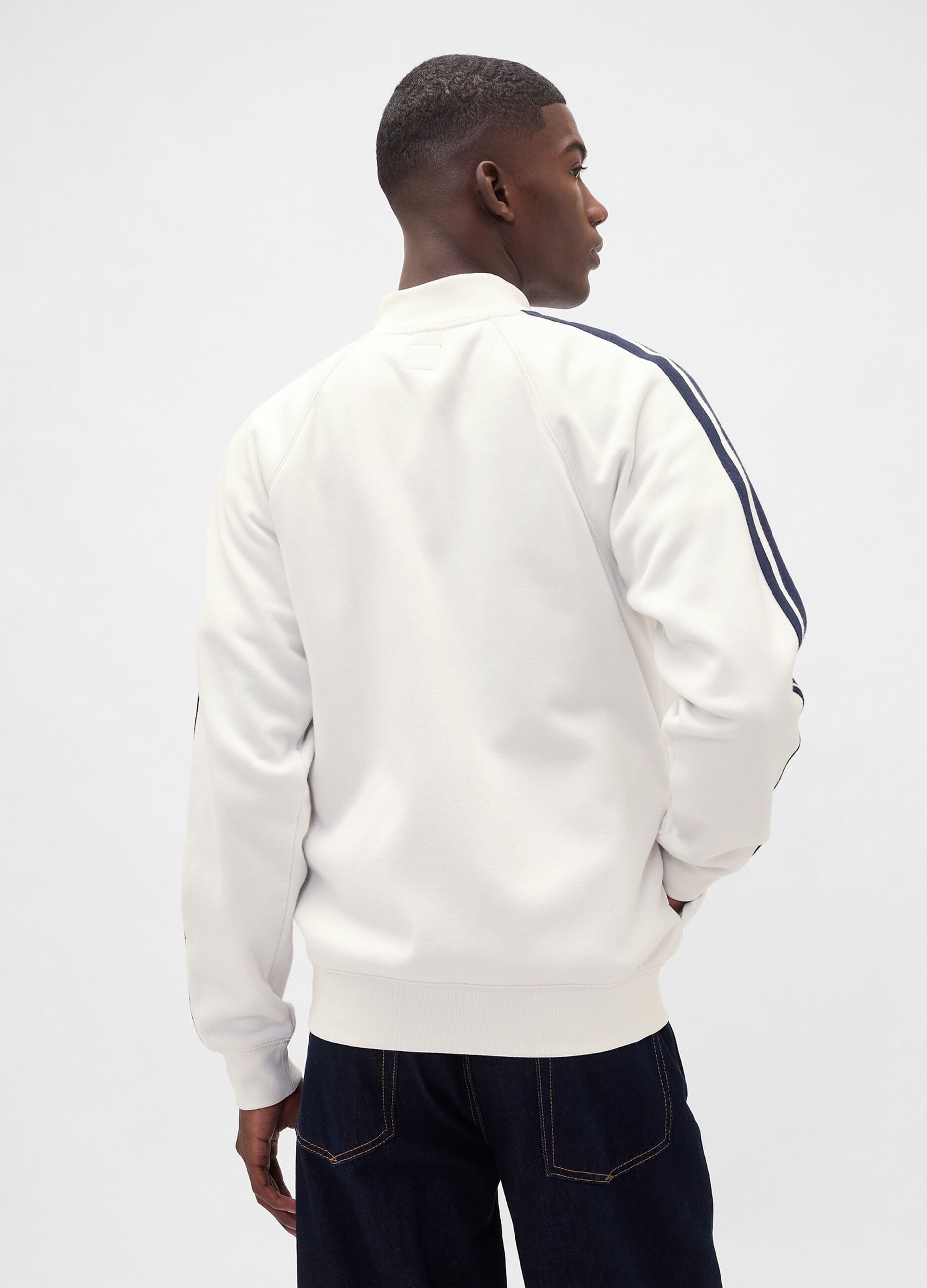 White Full Zip Hoodie
