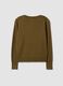 Green viscose-blend crew-neck cardigan, regular fit_6