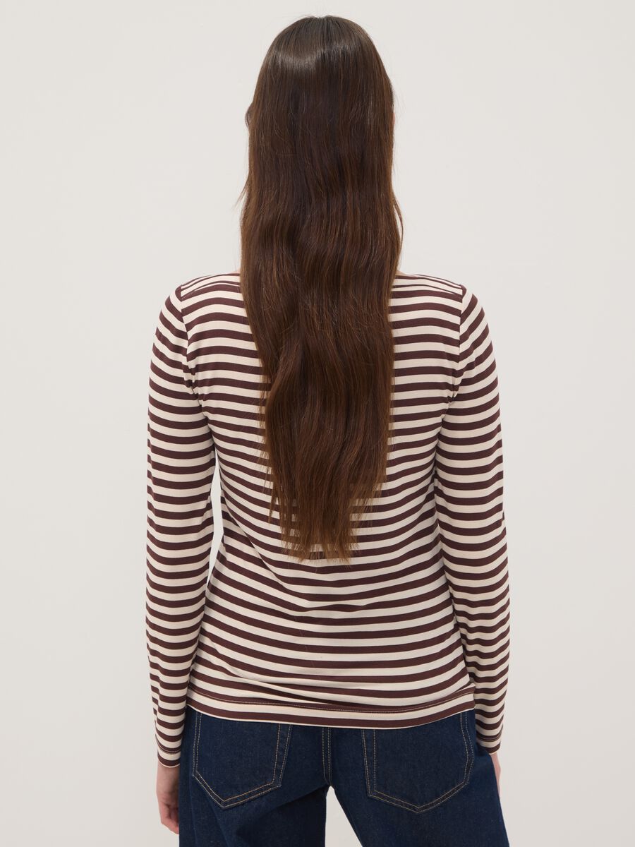 Multicolour striped slim-fit stretch viscose T-shirt_3