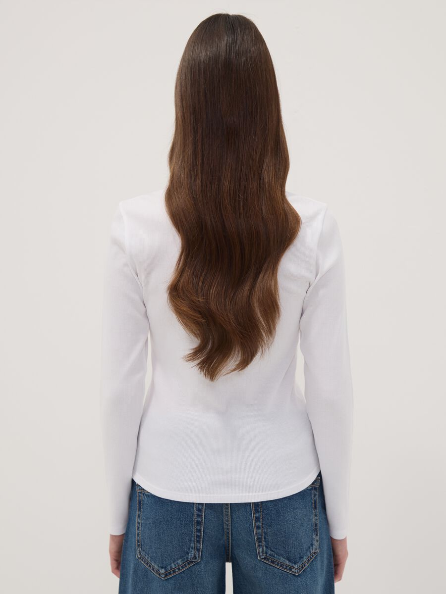 White long-sleeved pure cotton T-shirt_3