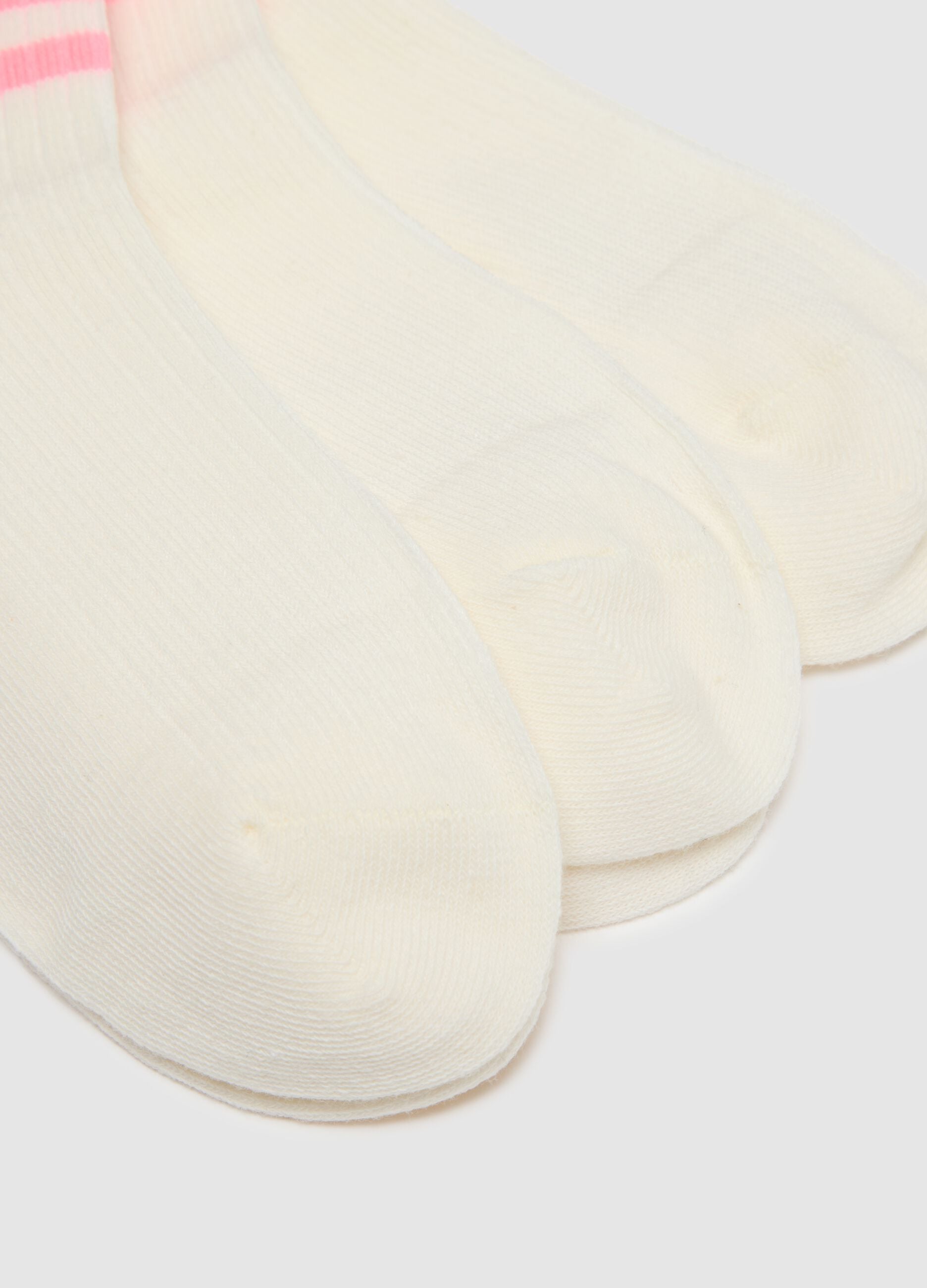 Multipack of short multicolour cotton blend socks for girls