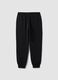 Jogger neri in misto cotone con fondo a polsino e coulisse_2