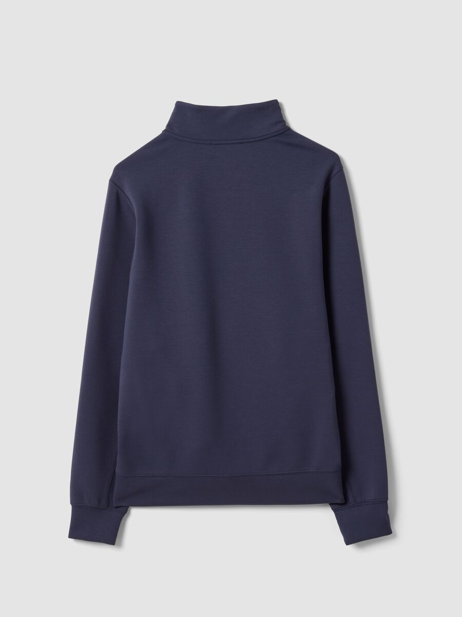Full-zip blu con colletto in tessuto elasticizzato Easy Dry regular fit_6