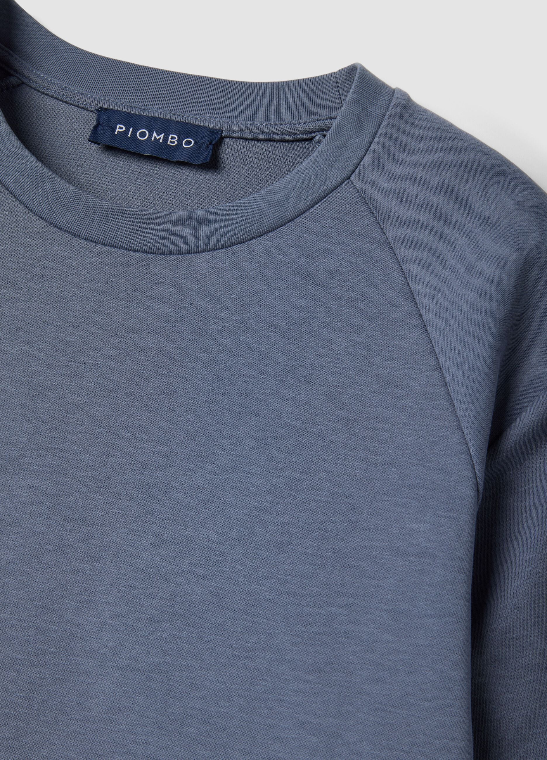 Grey breathable, quick-drying cotton-blend T-shirt