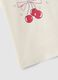 Beige pure cotton regular fit t-shirt with print for girls_2