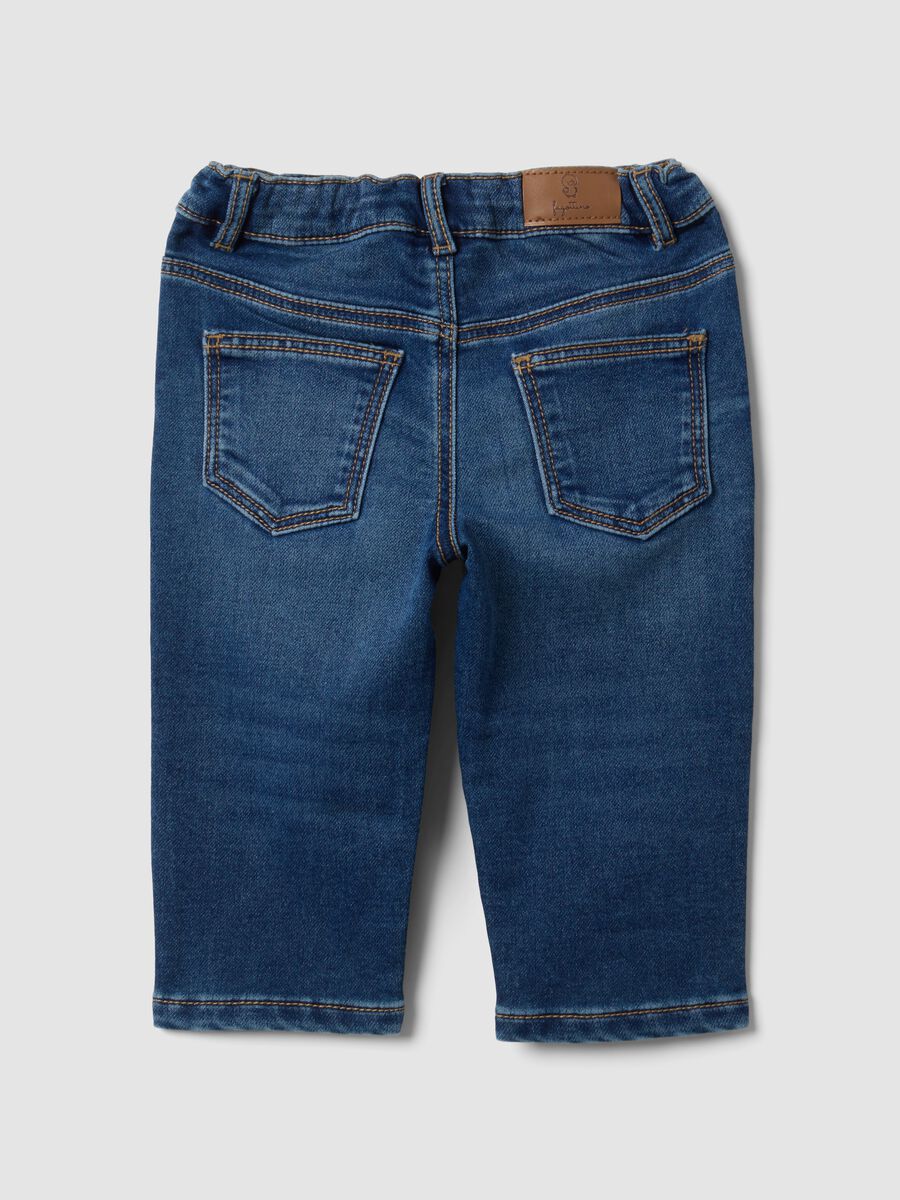Dark blue stretch-cotton denim jeans, regular fit for baby boy_1