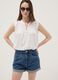 Blue pure cotton denim shorts_2