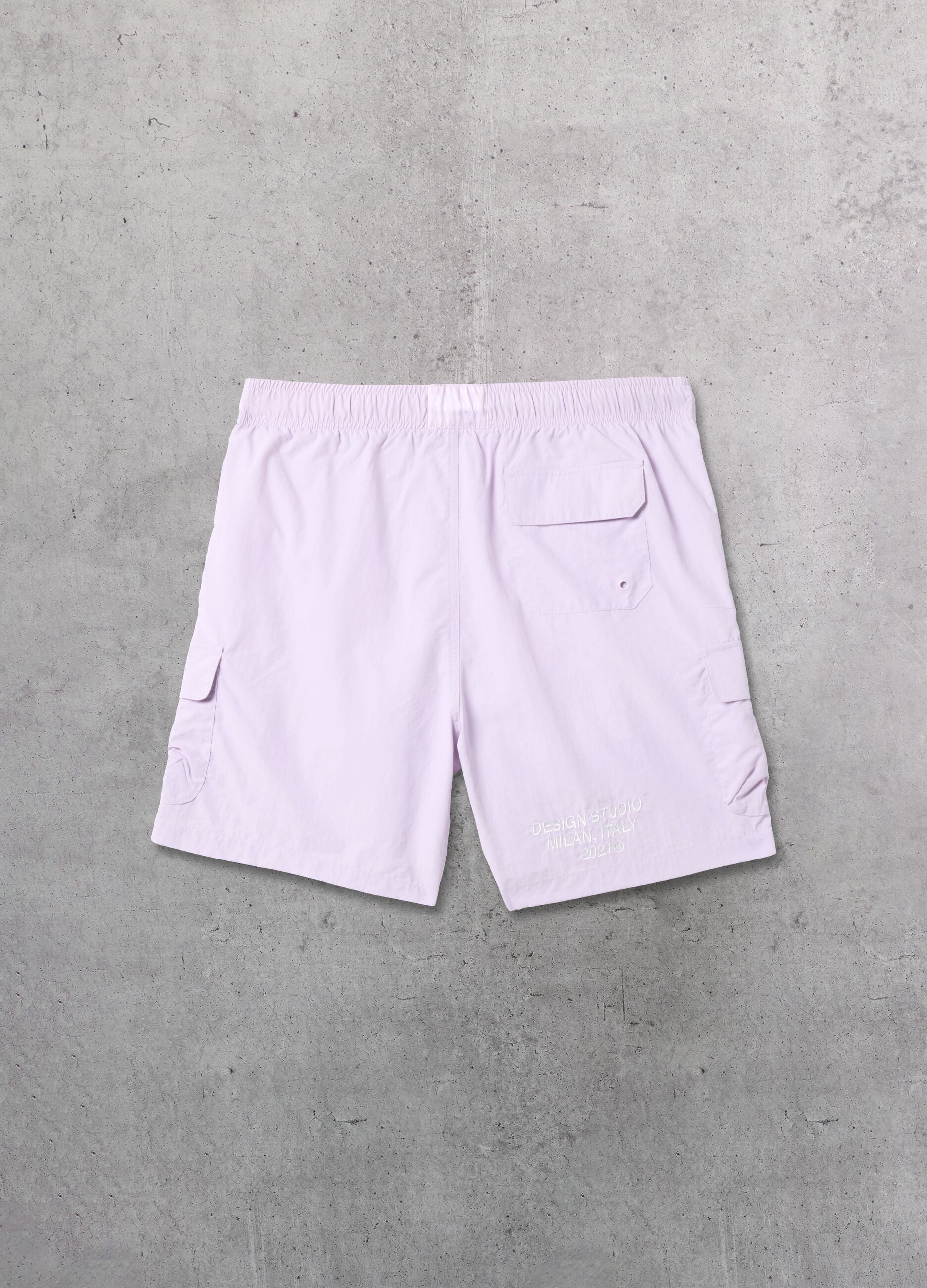 Pastel Lilac Cargo Swim Shorts