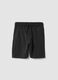 Black organic cotton shorts with elasticated waist_0