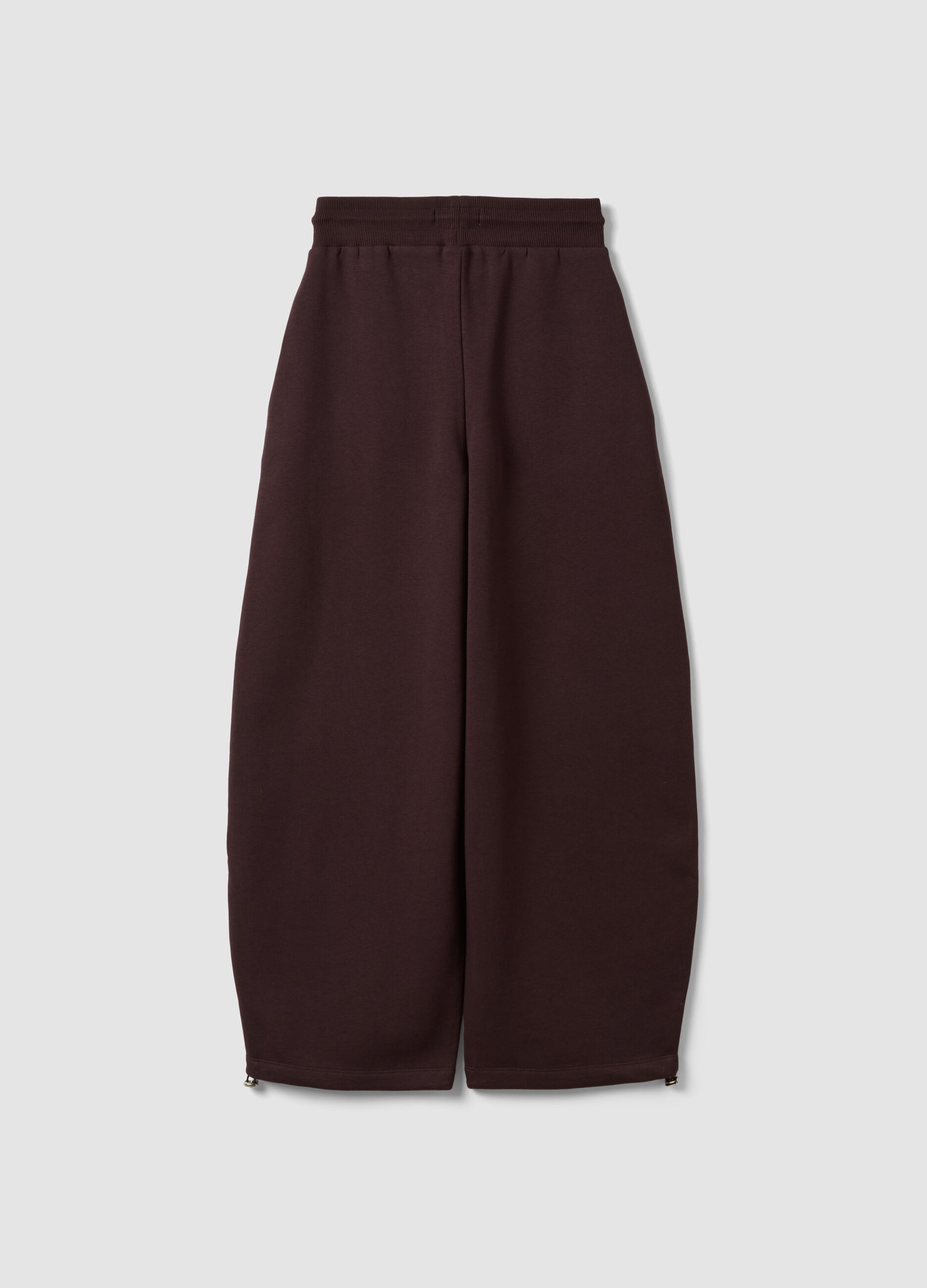 Purple cotton-blend baggy-fit joggers
