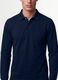 Navy stretch-cotton long-sleeve polo shirt, regular fit_2