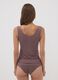 Brown stretch viscose camisole with deep V-neck and lace trim_3