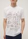 White pure cotton T-shirt with front print, regular fit_2