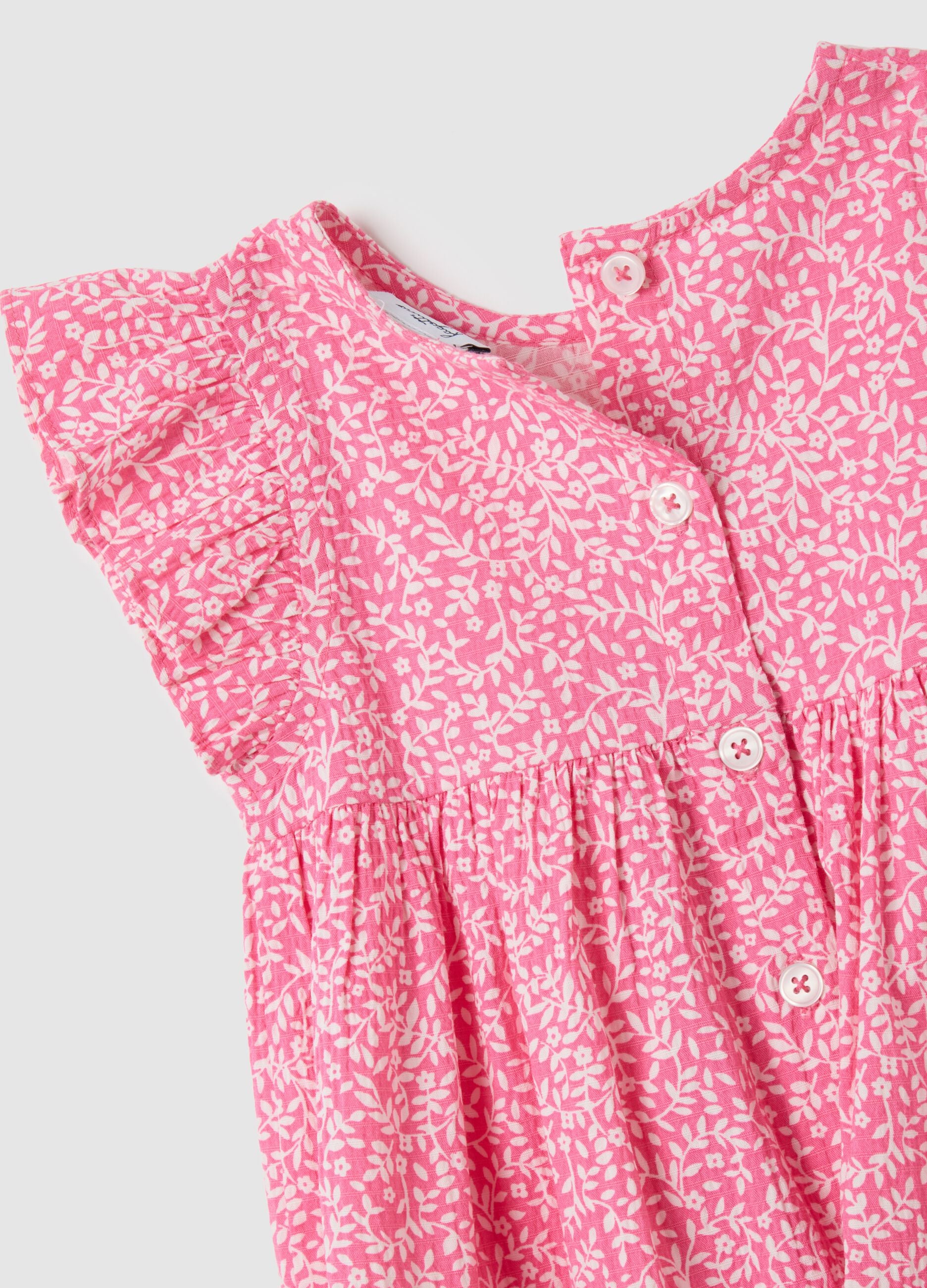 Girls&rsquo; pink dress in cotton blend with regular fit